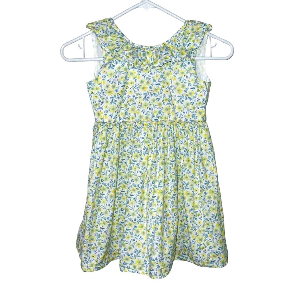 Tommy Bahama Yellow Floral Ruffle Summer Tank Dress w/ Lining Sz 6